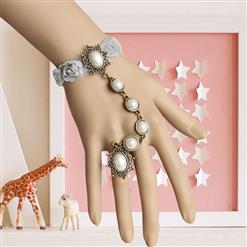 Vintage Bracelet, Gothic Bracelet, Cheap Wristband, Vintage Lace Bracelet, Victorian Bracelet, Retro Wristband, Bracelet with Ring, #J17857