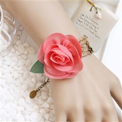 Vintage Braiding Wristband Flower Embellishment Bracelet J17894