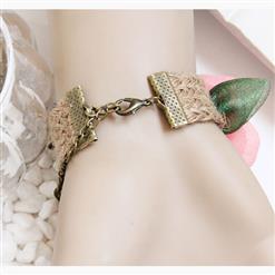 Vintage Braiding Wristband Flower Embellishment Bracelet J17894