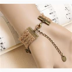 Vintage Braiding Wristband Bowknot Pearl Embellishment Bracelet J17895