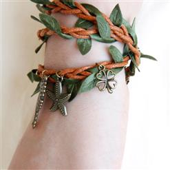 Vintage Victorian Gothic Plant Embellishment Bracelet J17896