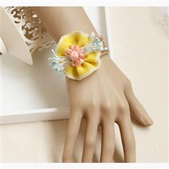 Vintage Braiding Wristband Flower Embellishment Bracelet J17897