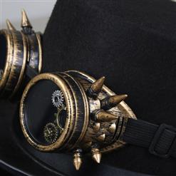 Steampunk Bronze Metal Rivet Goggles Masquerade Fancy Party Costume Top Hat J19528