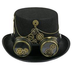 Steampunk Bronze Metal Goggles and Gears Masquerade Fancy Party Costume Top Hat J19529