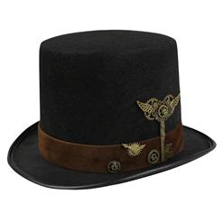 Unisex Steampunk Bronze Metal Gears Masquerade Fancy Party Costume Top Hat J19530