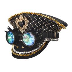 Steampunk Rivets and Rhinestones Police Cap Nightclub Masquerade Cosplay Costume Hat J21539