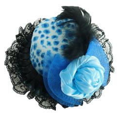 Fancy Ball Hat, Elagant Party Accessory, Cheap Ball Mini Hat, Feather Leopard Print Mini Top Hat, Feather Mini Top Hat, Mini Top Hat, #J7078