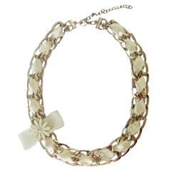 Women's Elegant Alloy and Ribbon Necklace J7431