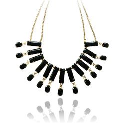 Women's Fashion Black Gem Necklace Lifestyle Accessory J7437