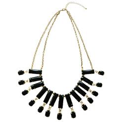 Women's Fashion Black Gem Necklace Lifestyle Accessory J7437