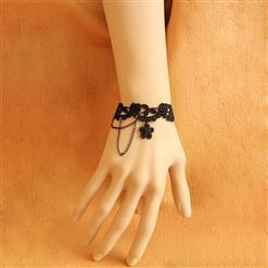 Black Gothic Lace Wristband Bracelet J17763