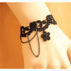 Black Gothic Lace Wristband Bracelet J17763