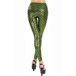 Sexy Green Fish Scale Pattern Low Waist Leggings L10265