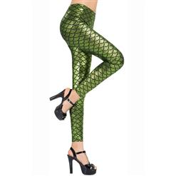 Sexy Green Fish Scale Pattern Low Waist Leggings L10265