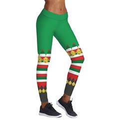 Women's Sexy 3D Digital Print Chic Ugly Santa Christmas Slim Leggings Tights L15099
