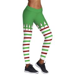 Women's Sexy 3D Digital Print Chic Ugly Santa Christmas Slim Leggings Tights L15107