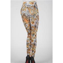 Women's Sexy High Waist Tiger Stripe Print Leggings L5186