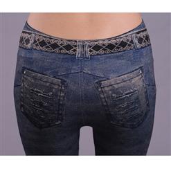 Blue Fashion Assembled Thick Legging L5279