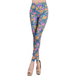 Multicolour Flowers Print Leggings L6991