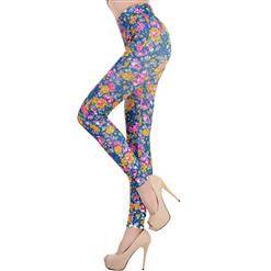 Multicolour Flowers Print Leggings L6991