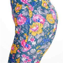 Multicolour Flowers Print Leggings L6991