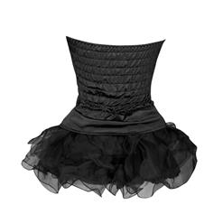 Sexy Black Cuddly Cat Bustier and Tutu Skirt Costume M1004