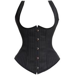 Pinstripe underbusk corset, underbusk corset, Steel Boning underbusk Corset, #M1216