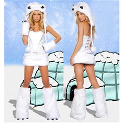 Sexy Polar Bear Costume, Adult Polar Bear Costume, Polar Bear Halloween Costume, #M1594