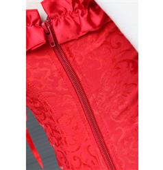 Red Tie-Strap embroidered Corset M2672