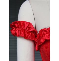 Red Tie-Strap embroidered Corset M2672