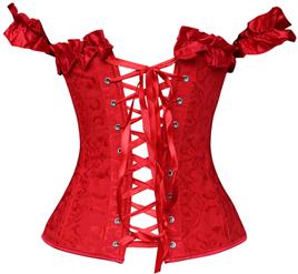 Red Tie-Strap embroidered Corset M2672