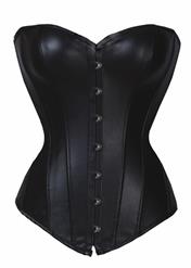 Strapless black Leather Corset M2886