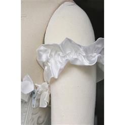 White Tie-Strap embroidered Corset M4270