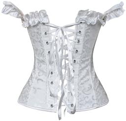 White Tie-Strap embroidered Corset M4270