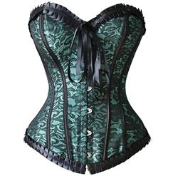 Strapless Green Burlesque Corset M6531