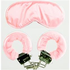 eye Mask, cuffs, Satin eye Mask, pink cuffs, #MS5055
