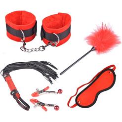 Five Sets SM Props, Red Naughty Adult Toy Accessory Set, Playtime Set Accessories, #MS6962