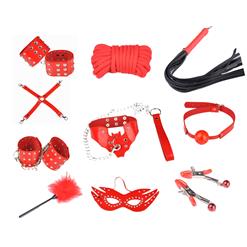 Ten Set Red SM Props, Bedroom Restraint Fun Adult Set, Playtime Set Accessories, #MS8298