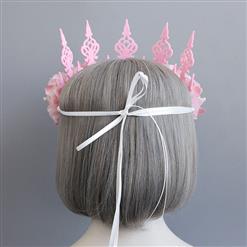 Elegant Charming Pink Flower Crown Headband Wedding Headwear MS17543