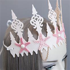 Lovely Starfish Artificial Pearl Crown Headband Beach Wedding Headwear MS17566