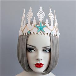Lovely Starfish Headband, Starfish Chain Crown Headband, Wedding Headwear for Women, Lovely Chain Crown Headwear, Beautiful Apricot Beach Headband, #MS17567