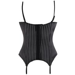 Fashion Sexy Black Straps Lace Stripe Bustier N10014