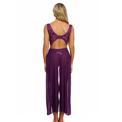 Sexy Purple Straps Lace Gown Lingerie N10049