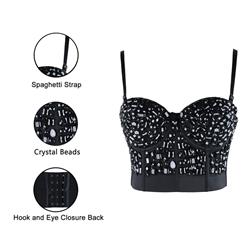 Black Studded Gem B Cup Bustier Bra N10058