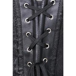 Women's Vintage Black Jacquard Weave Steel Bone Underbust Corset N10170