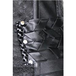 Punk Fashion Black Steel Bone Artificial Leather Weave Underbust Corset N10208
