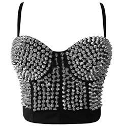 Sexy Silver Rivet Bustier Bra N10210