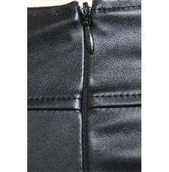 Punk Black Faux Leather Mini Skirt HG10237