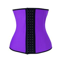 Latex Underbust Corset, Elastic Body Shaper Bustier, High Quality Purple Steel Bone Underbust Corset, Plus Size Corset, #N10240