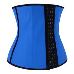 Women's Unique Blue Latex Steel Bone Underbust Corset N10242